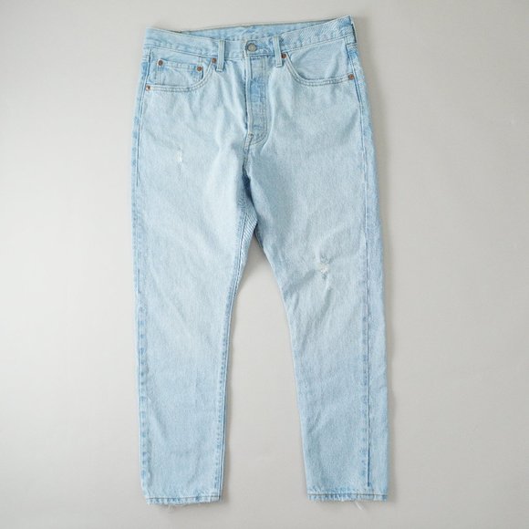 Levis 501 Skinny Fit Button Fly Jeans High Rise Light Wash Womens Size 31x28 - Picture 1 of 16